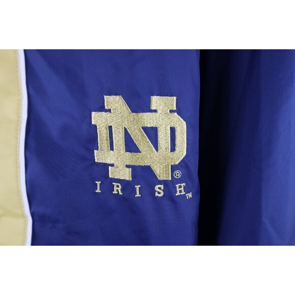 Vintage Adidas Mens Size XL Notre Dame University Lined Windbreaker Jacket Blue - Picture 4 of 16